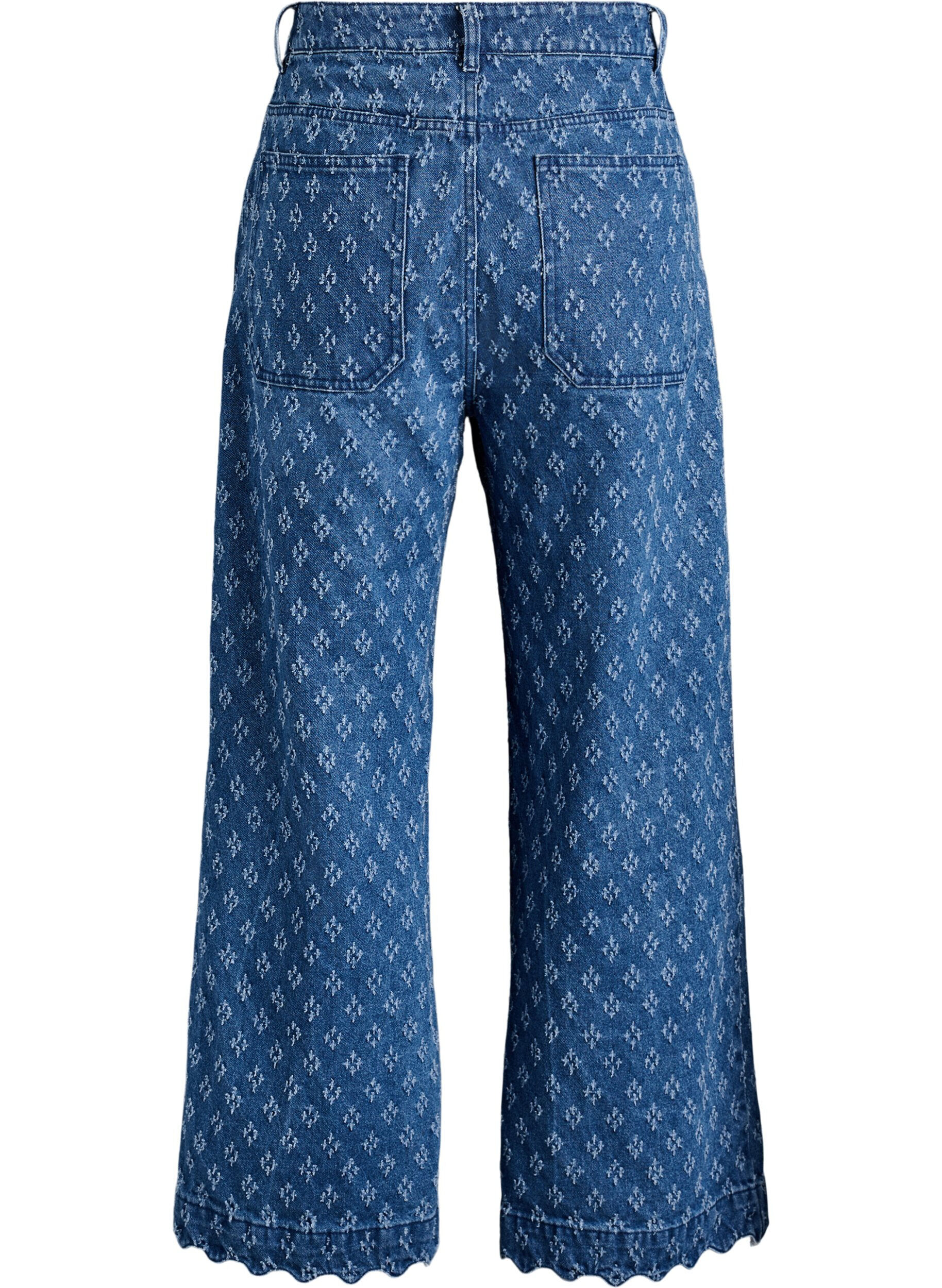 ZizzifashionMyra jeans with wide fit and distressed pattern, Blue, Packshot image number 1