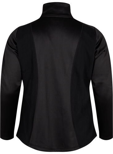 Sports cardigan with zipper and high neck, Black, Packshot image number 1
