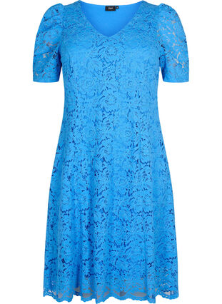 	 Lace dress with puff sleeves and v-neck, Regatta, Packshot image number 0
