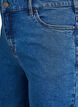 Fitted denim shorts with a high waist, Blue, Packshot image number 2