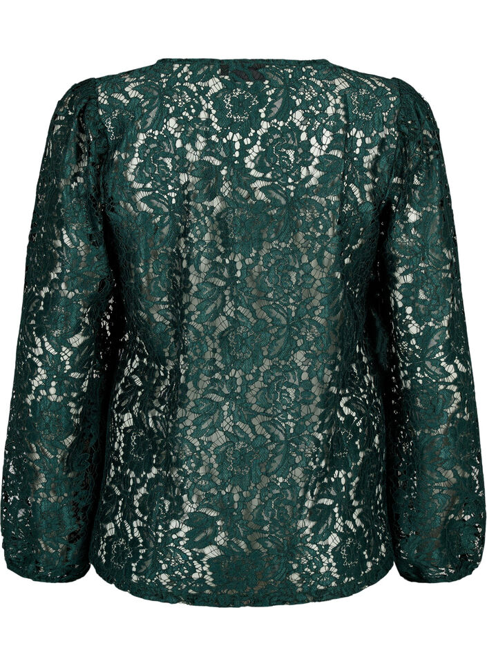 FLASH - Long sleeve lace blouse, Scarab, Packshot image number 1