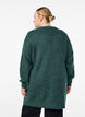 FLASH - Long rib knit cardigan with pockets, Green, Model image number 2