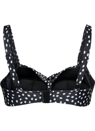 Printed bikini top, Black White Dot, Packshot image number 1