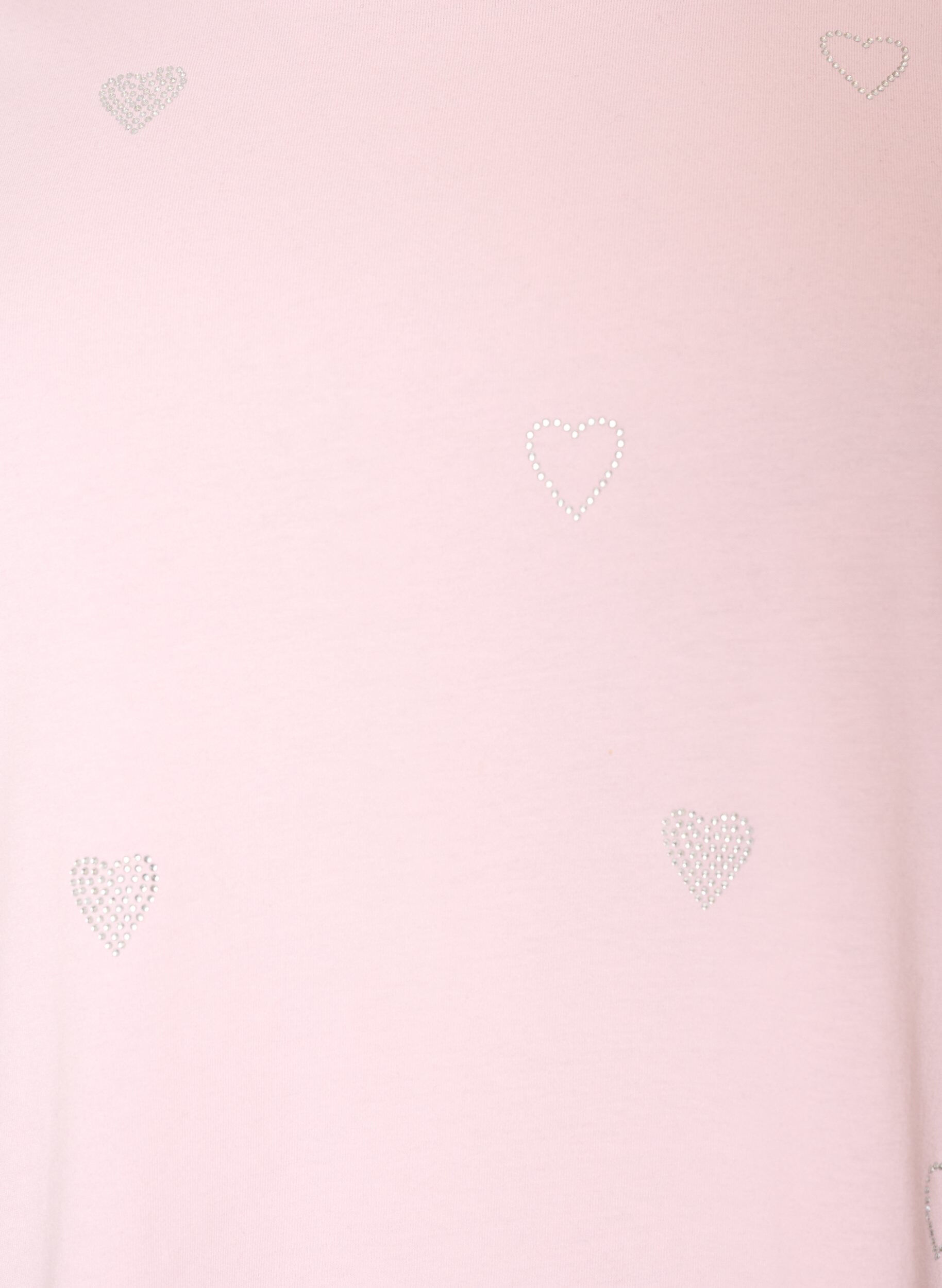 ZizzifashionOrganic cotton t-shirt with hearts, Rose, Packshot image number 2