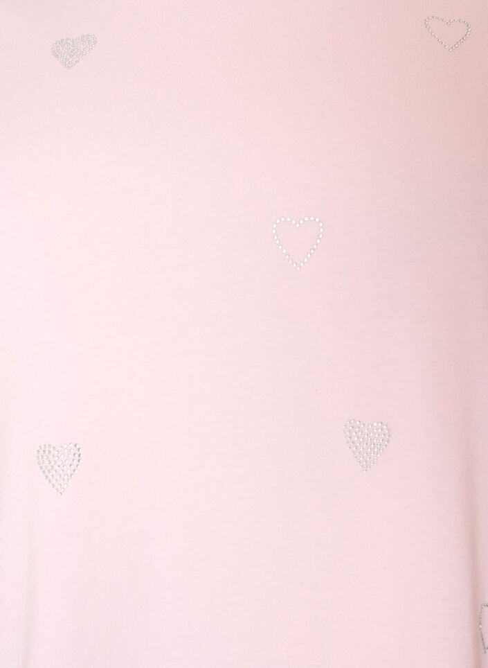 Organic cotton t-shirt with hearts, Rose, Packshot image number 2
