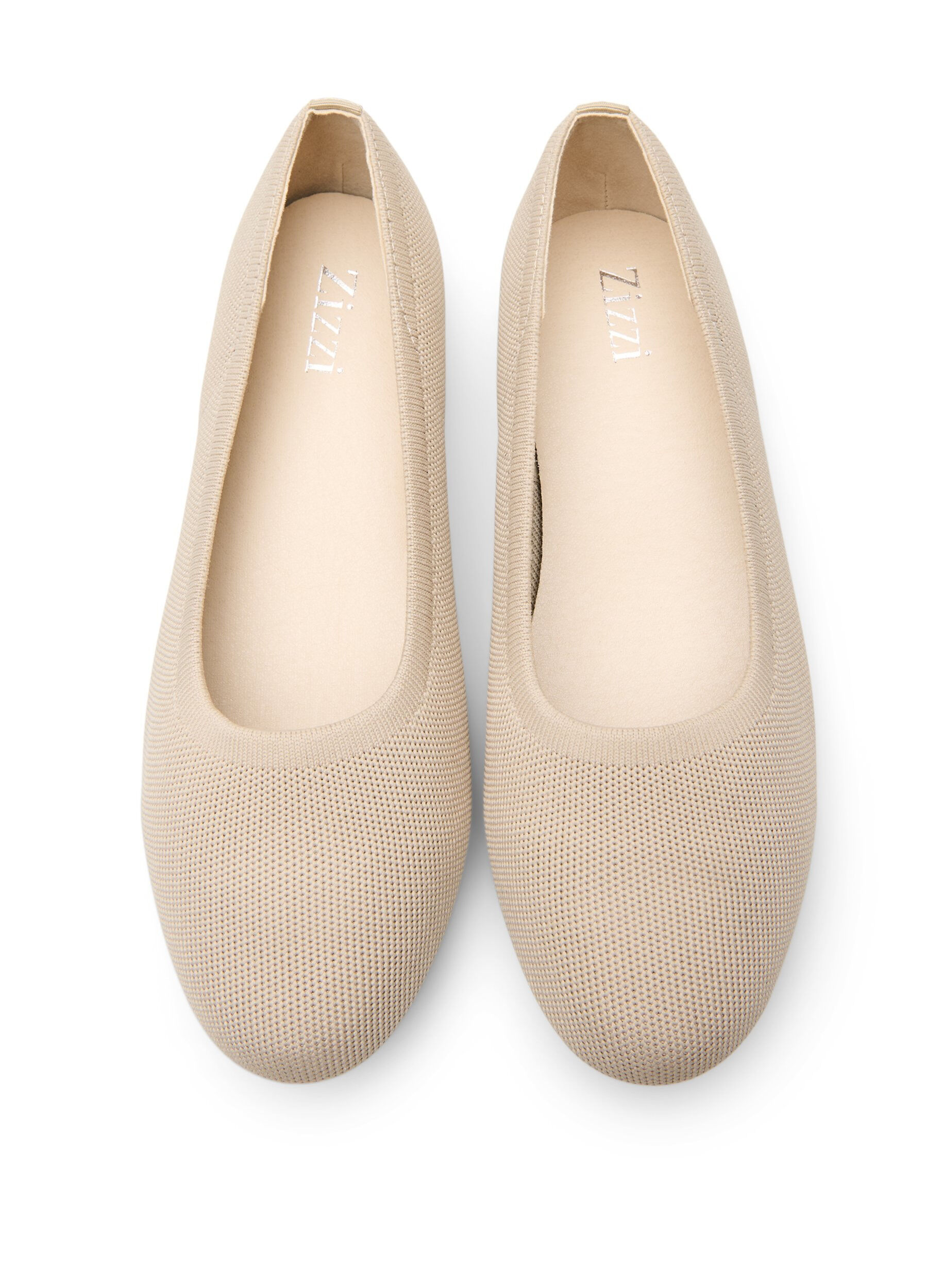 Zizzifashion Ballet flats in a fine-textured fabric, Beige, Packshot image number 2
