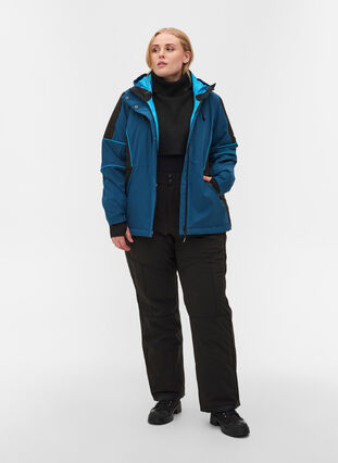 Waterproof ski jacket with a hood , Blue Comb, Model image number 2