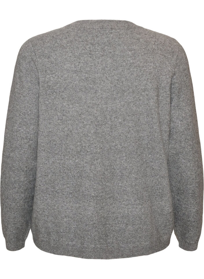 Cardigan with buttons and a rounded front, Grey, Packshot image number 1