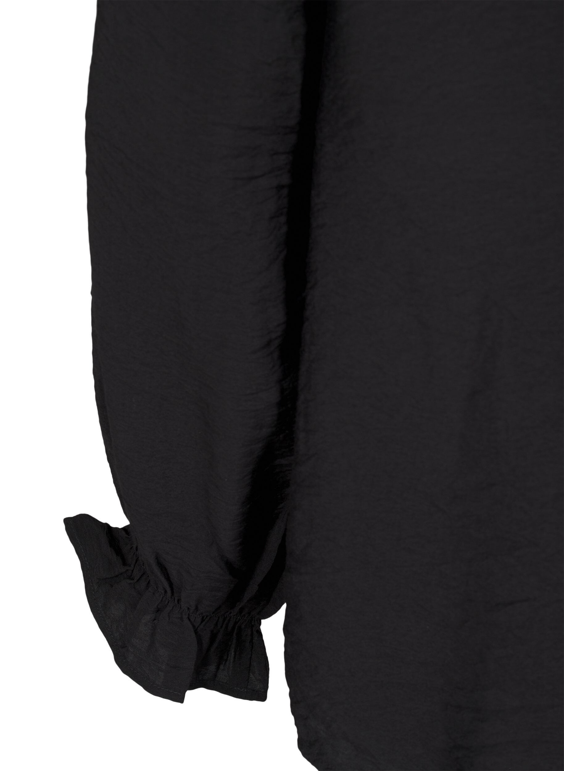 Zizzifashion Long-sleeved blouse with a V-neck, Black, Packshot image number 3