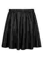 Loose skirt in faux leather, Black, Packshot