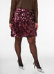 Short sequin skirt with an elasticated waistband, Dark Bordeaux, Model image number 3