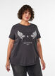 Organic cotton t-shirt with print, Black, Model image number 0