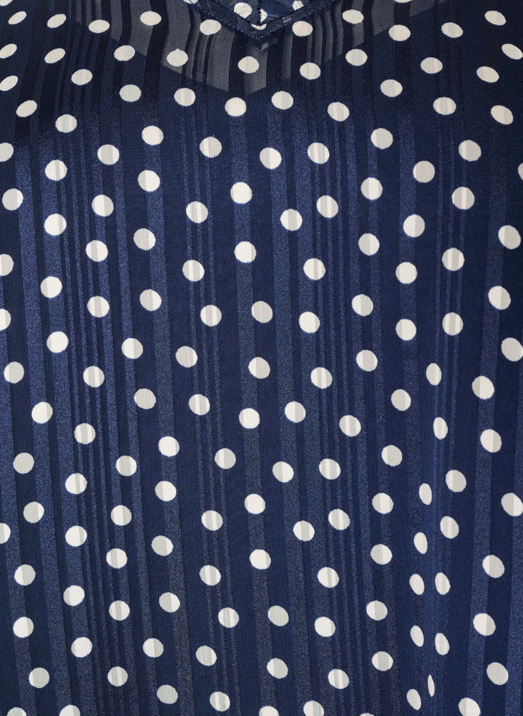ZizzifashionPatterned dress with ruffles and long sleeves, Blue, Packshot image number 2