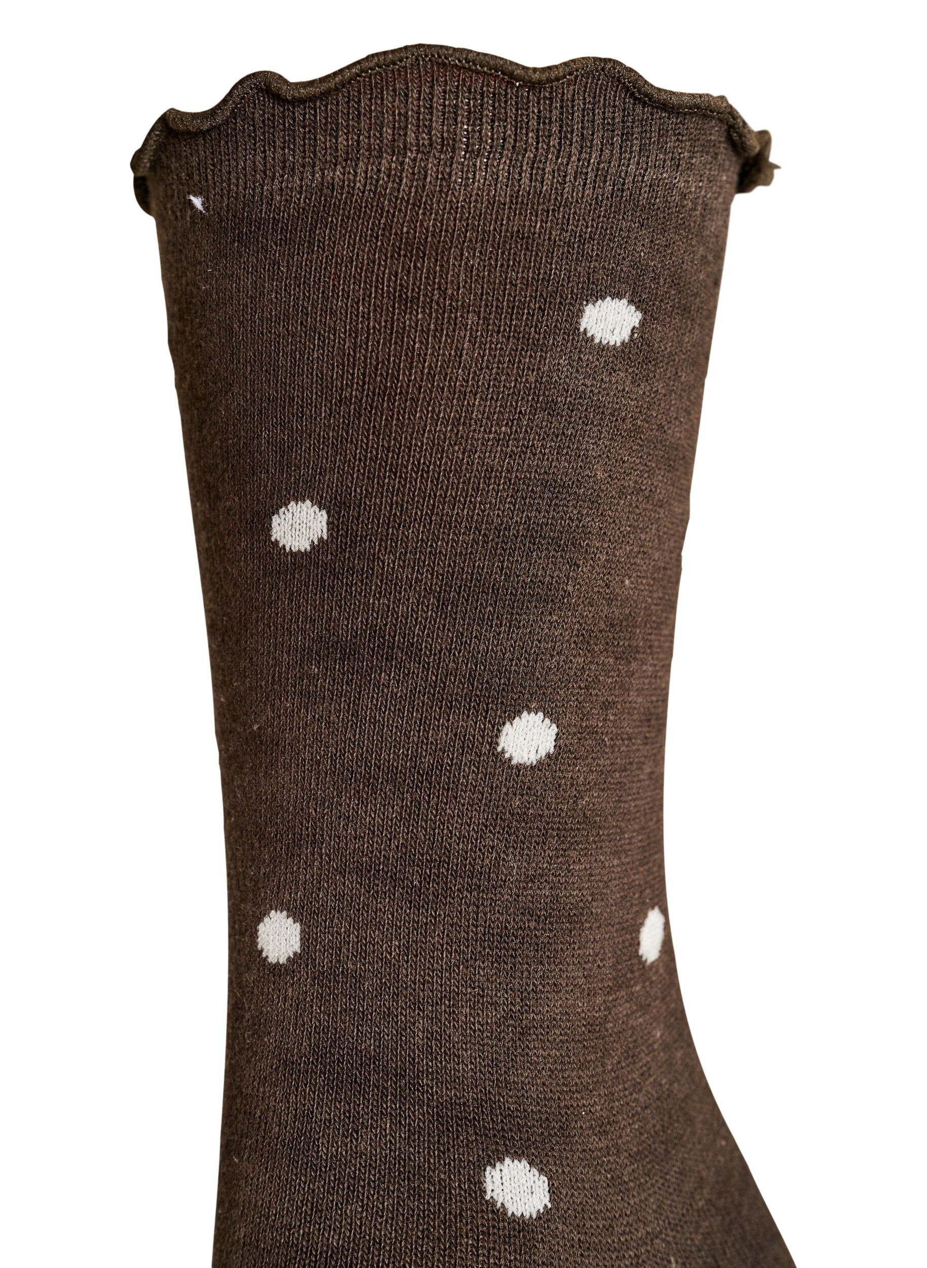 ZizzifashionCotton socks with patterns, Brown, Packshot image number 2