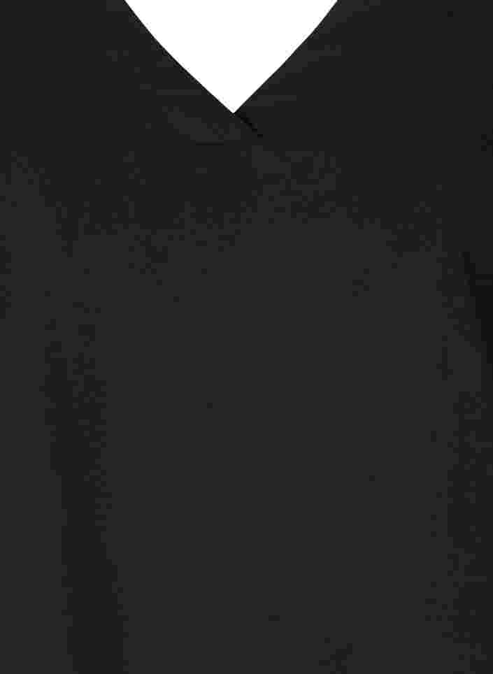 Shoty-sleeved tunic with a V-neck, Black, Packshot image number 2
