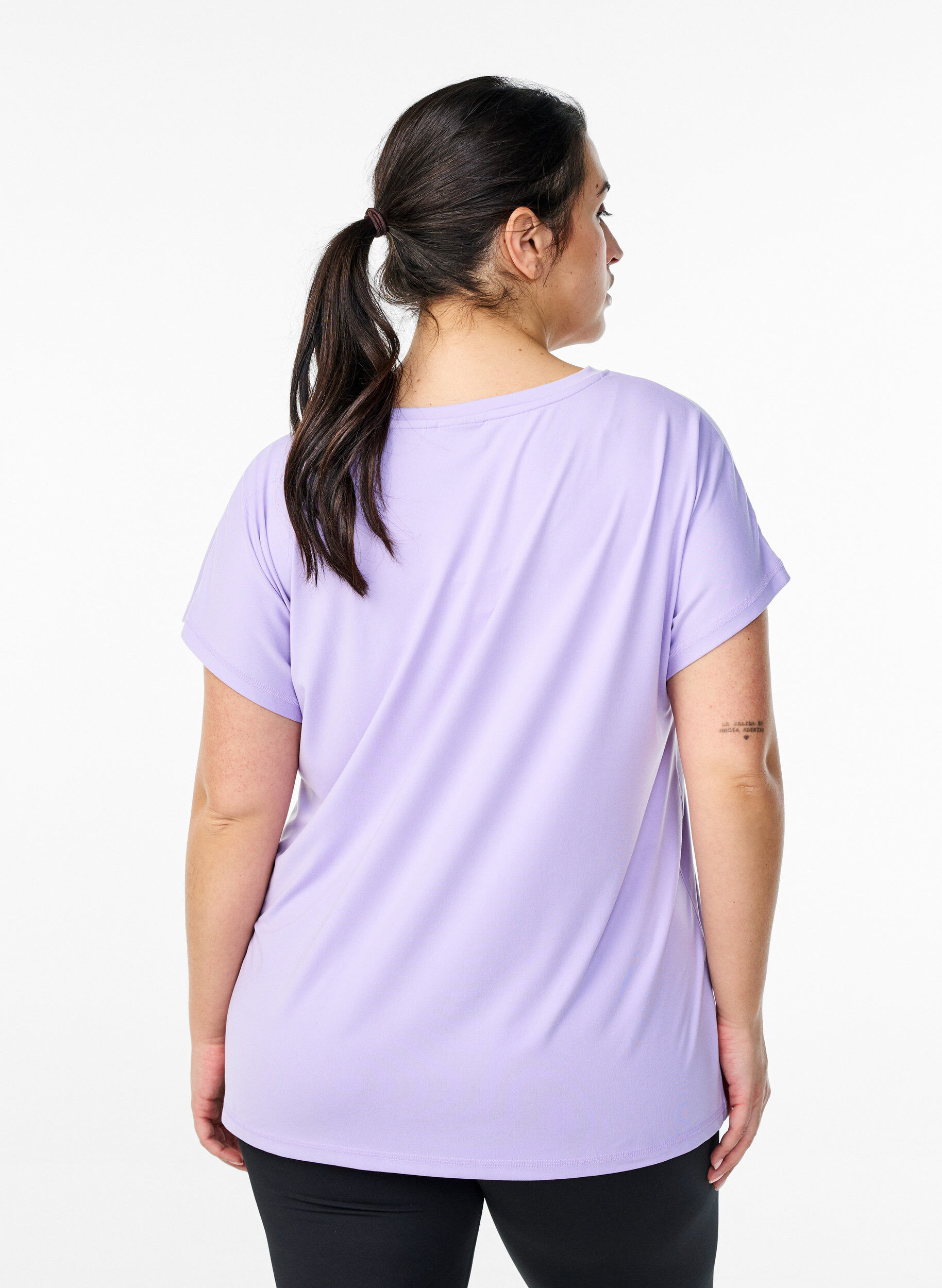 Zizzifashion Solid-coloured workout T-shirt, Purple, Model image number 1