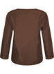 Shirt blouse with broderie anglaise, Brown, Packshot image number 1