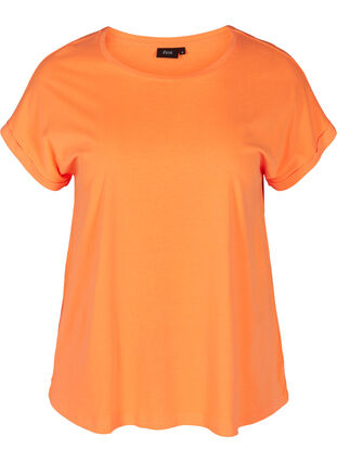 Neon-coloured cotton t-shirt, Neon Coral, Packshot image number 0