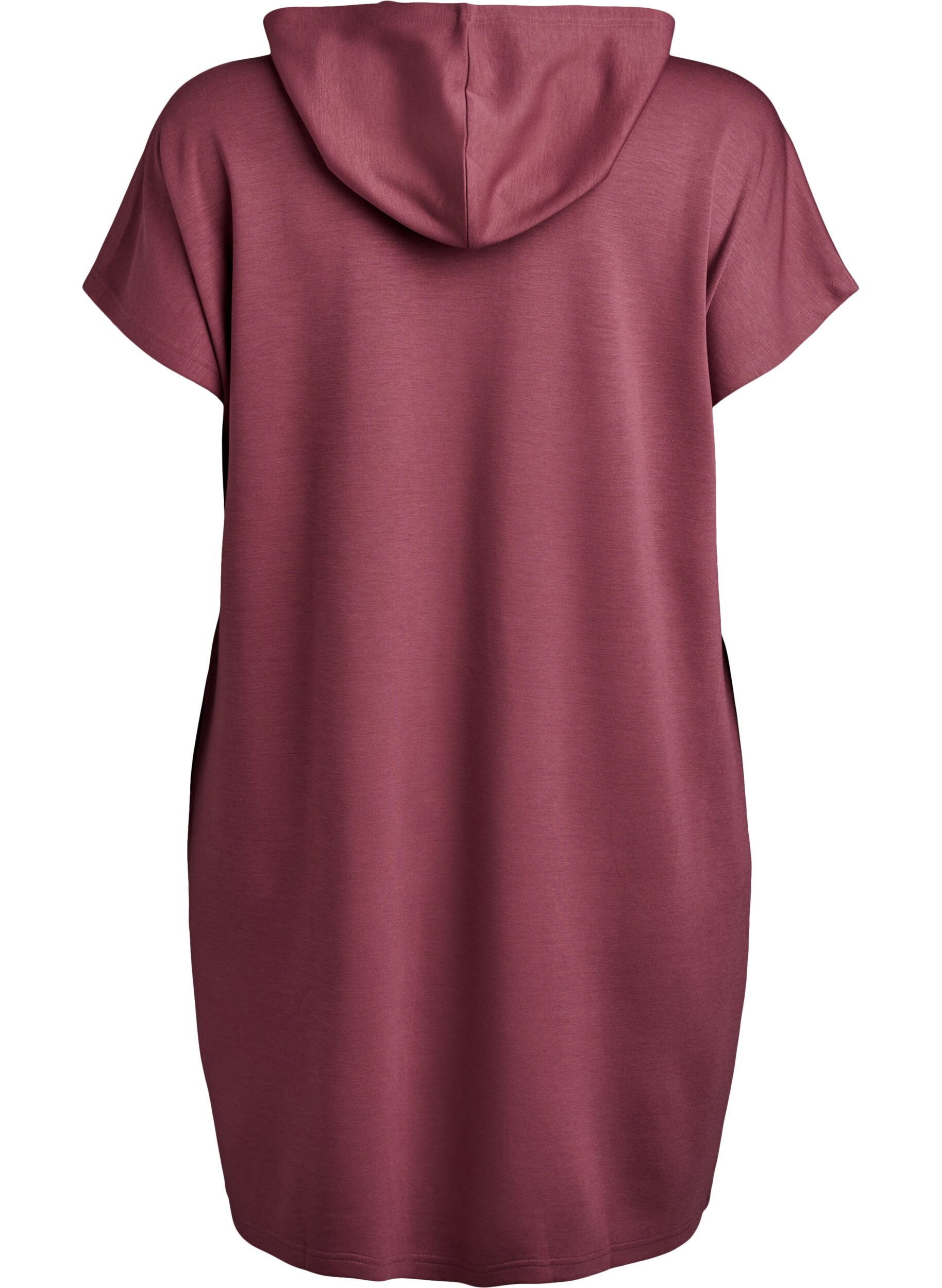 Zizzifashion Short sleeve sweat dress in modal mix, Brown, Packshot image number 1