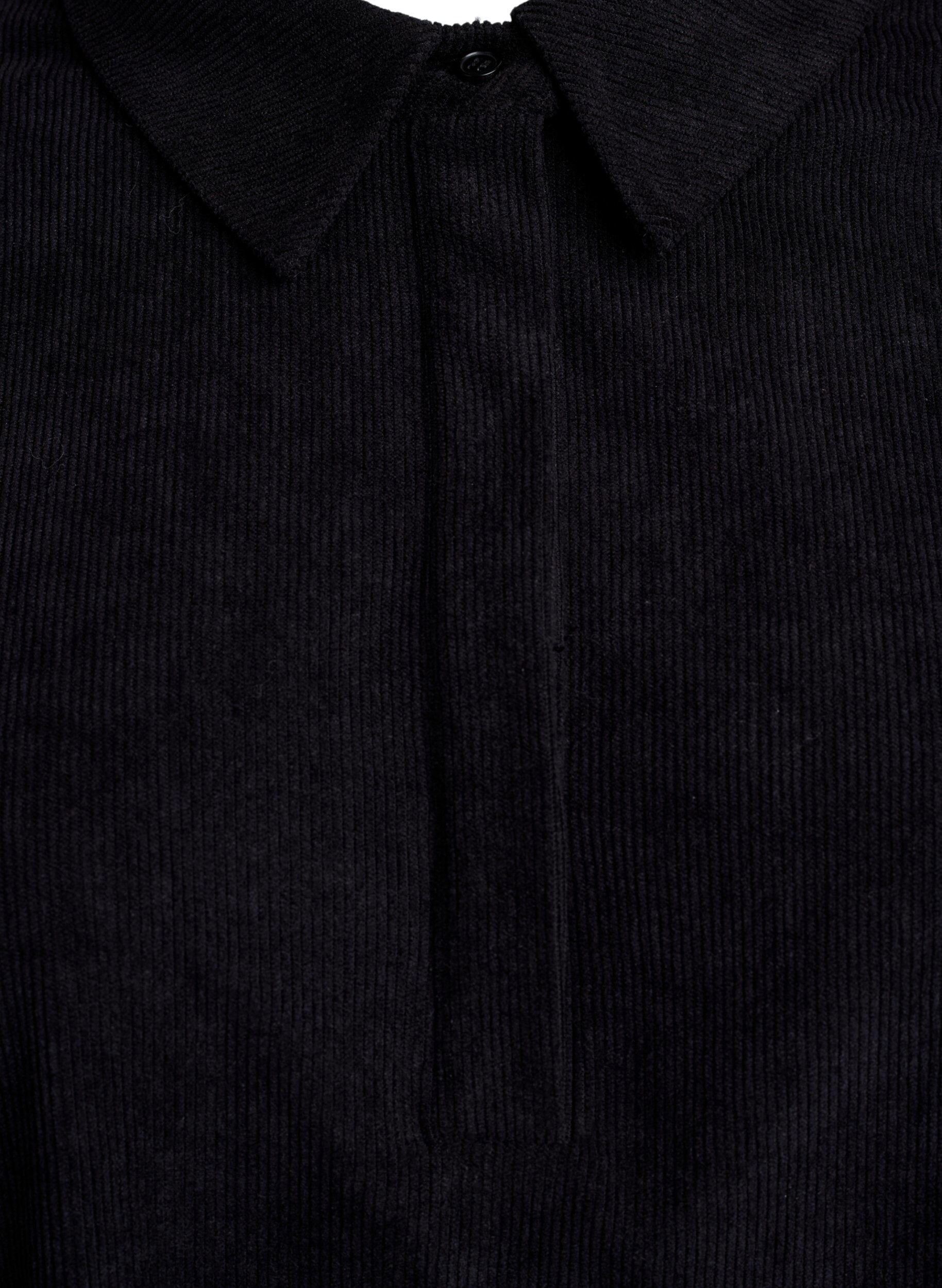 Zizzifashion Long-sleeved shirt blouse in corduroy, Black, Packshot image number 2