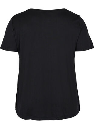Short sleeved t-shirt with adjustable bottom, Black, Packshot image number 1