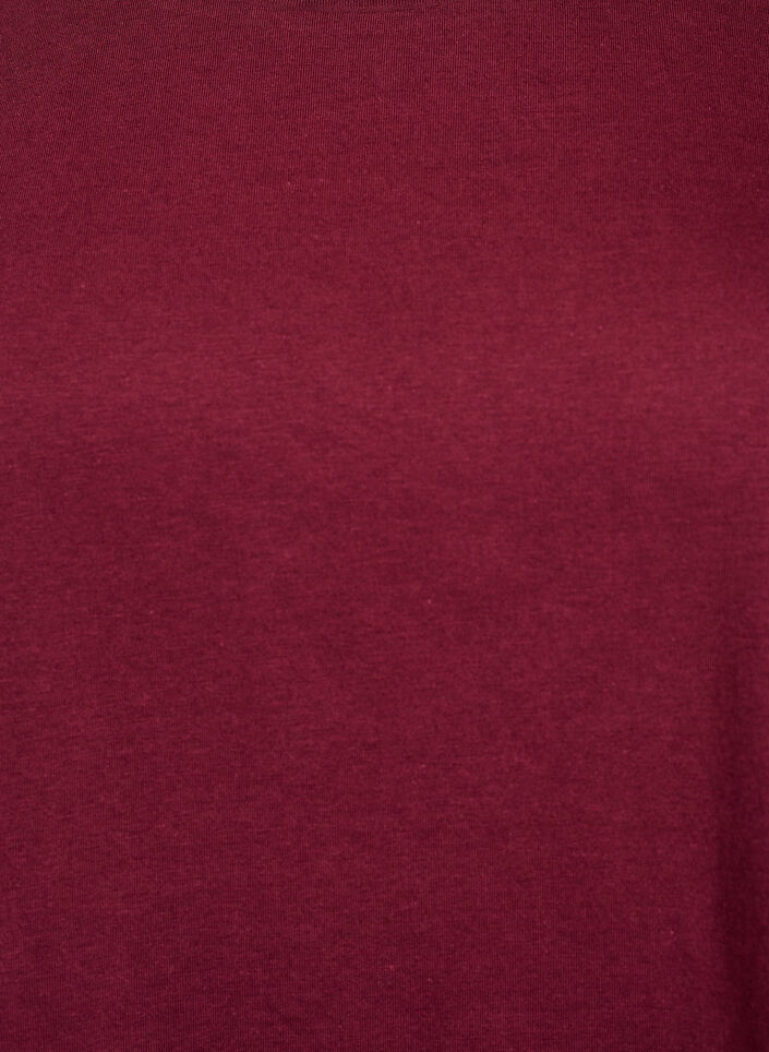 Short sleeve cotton blend T-shirt, Dark Bordeaux, Packshot image number 2