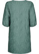 Short dress with texture and 3/4 sleeves, Green, Packshot image number 1