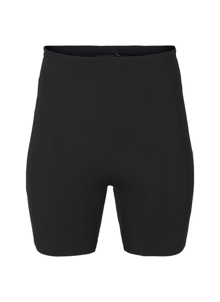Light shapewear shorts with high-rise waist, Black, Packshot image number 0