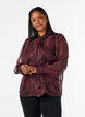 Sheer shirt blouse with floral pattern and tie detail, Dark Bordeaux, Model image number 0