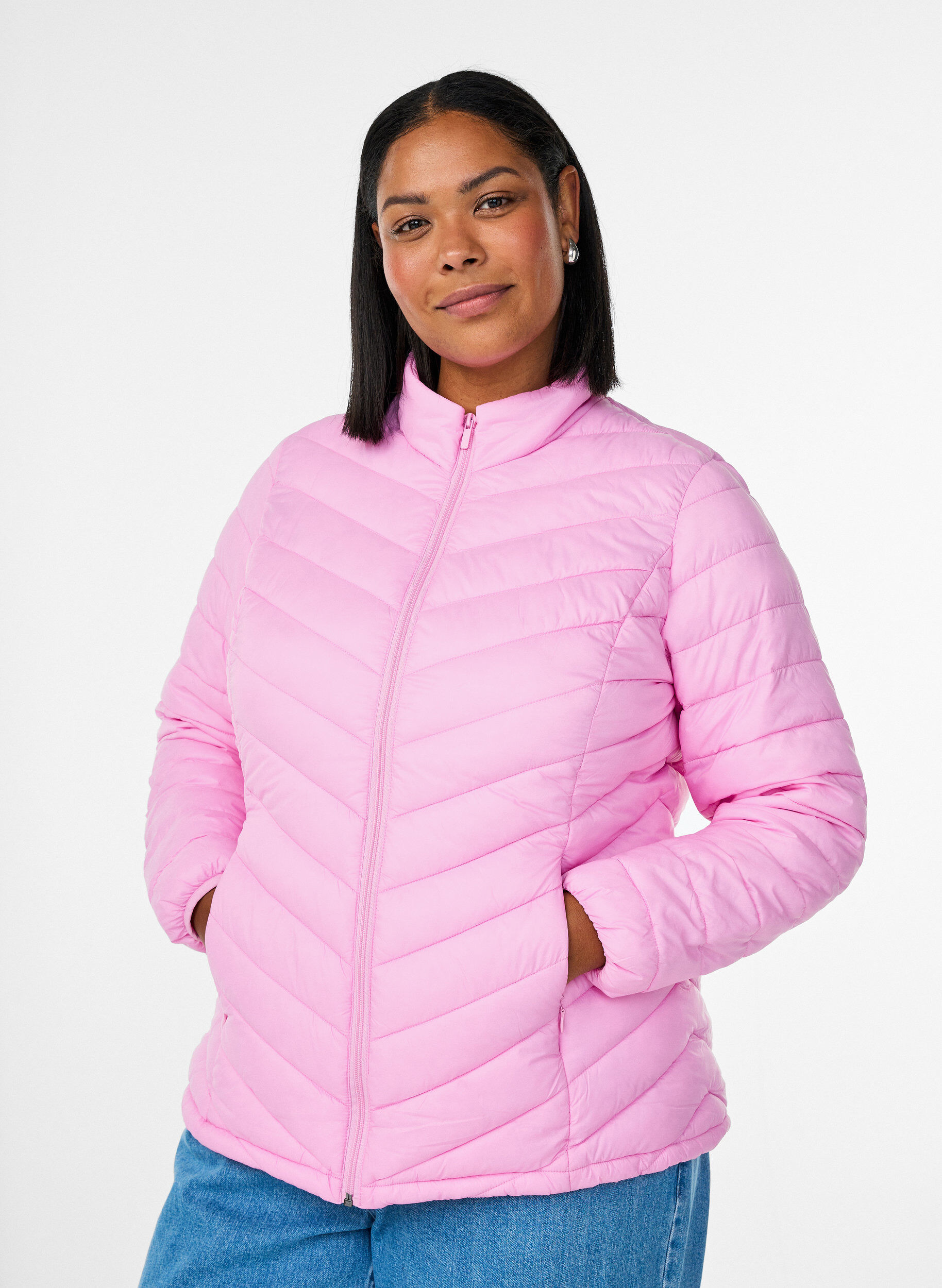 Zizzifashion Lightweight jacket with pockets, Pink, Model image number 0