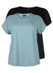 2-pack short-sleeved t-shirts, Blue, Packshot image number 0