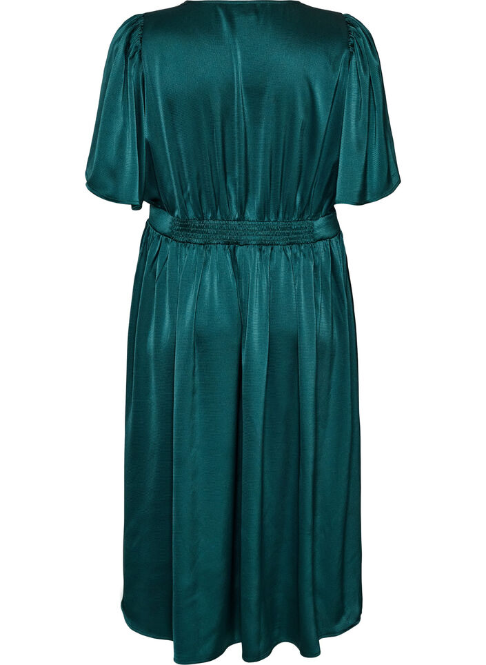 Empire party dress in midi length, Green, Packshot image number 1