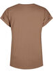 Short sleeve cotton blend T-shirt, Brown, Packshot image number 1