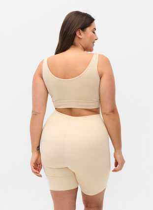 Light shapewear shorts with high-rise waist, Nude, Model image number 1