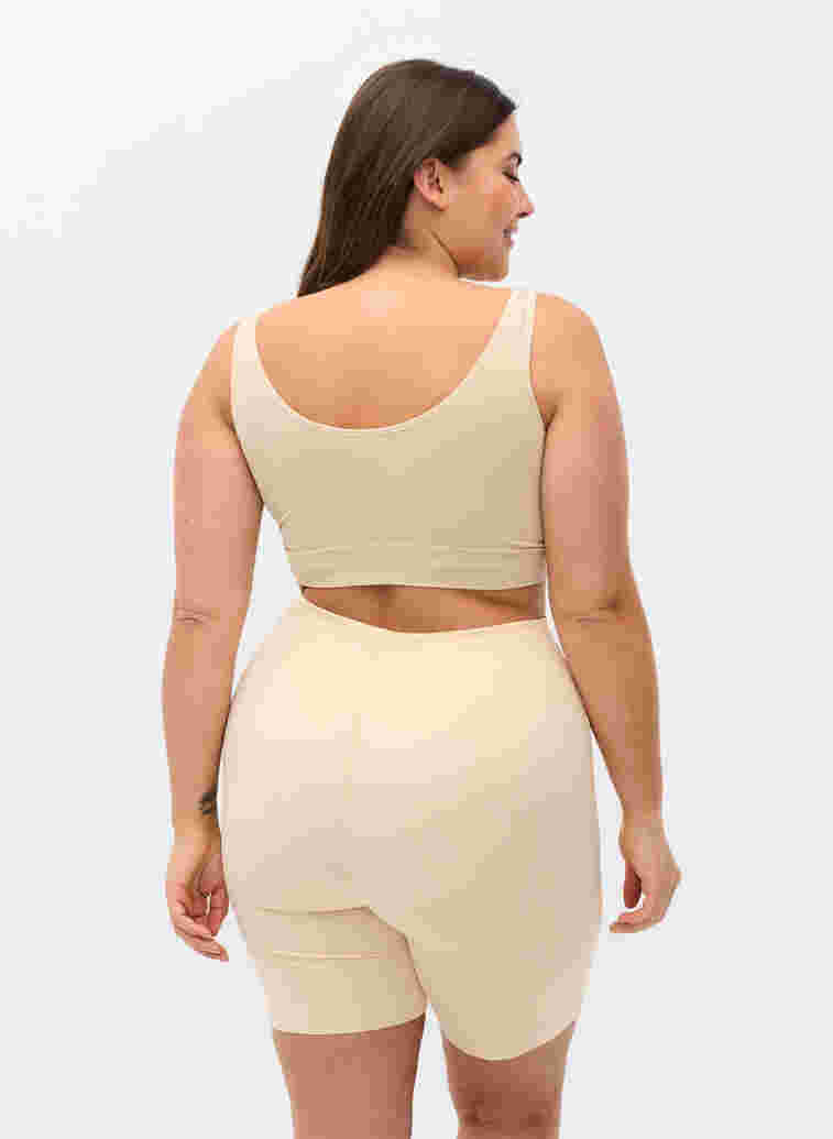 Light shapewear shorts with high-rise waist, Nude, Model image number 1