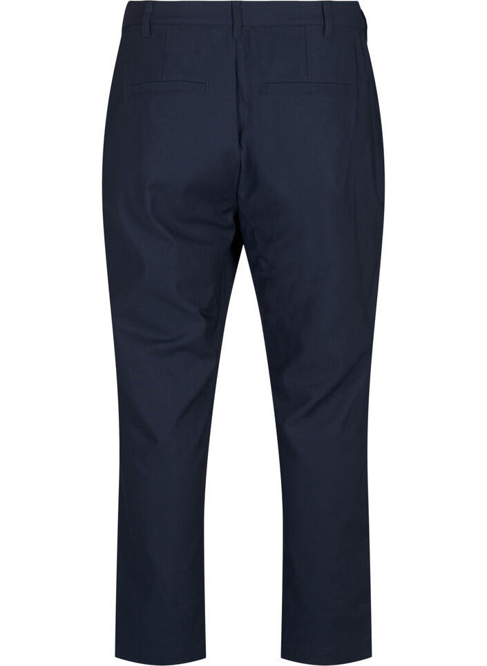 High-waisted trousers with straight legs, Blue, Packshot image number 1