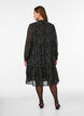 Dress with all-over print and a ruffle layer, Black, Model image number 1