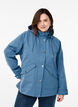 Short spring jacket with detachable hood, Blue, Model image number 0