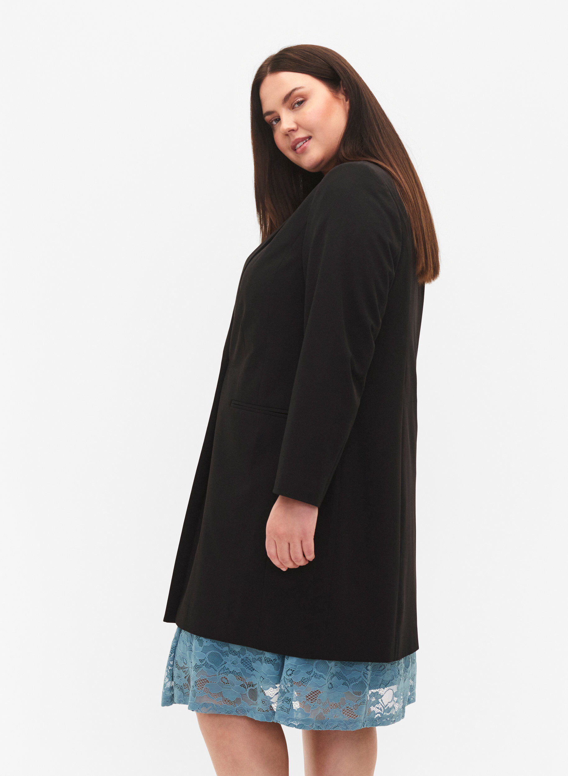 Zizzifashion Classic long blazer, Black, Model image number 2