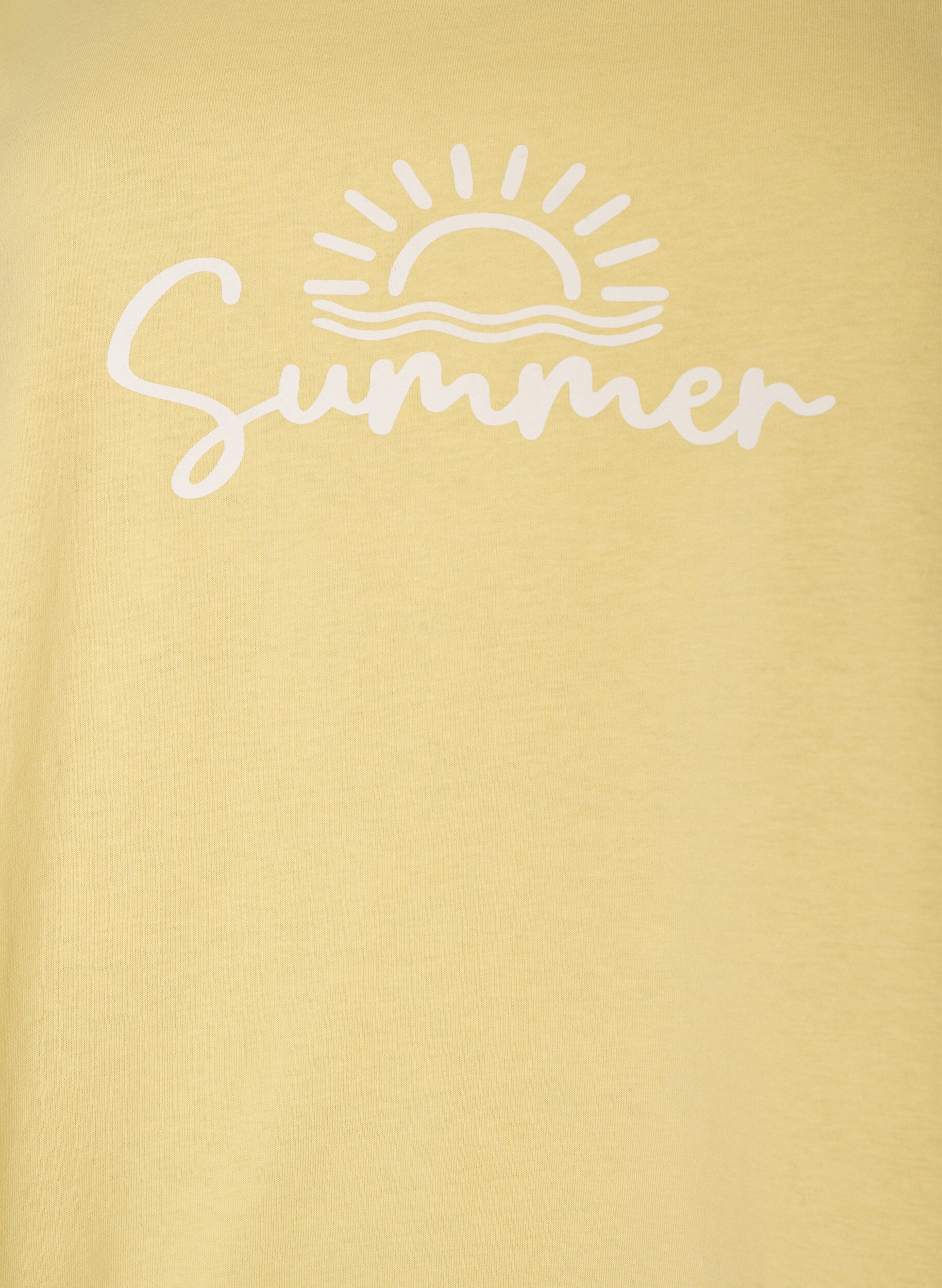 ZizzifashionCotton top with a-shape, Yellow, Packshot image number 2