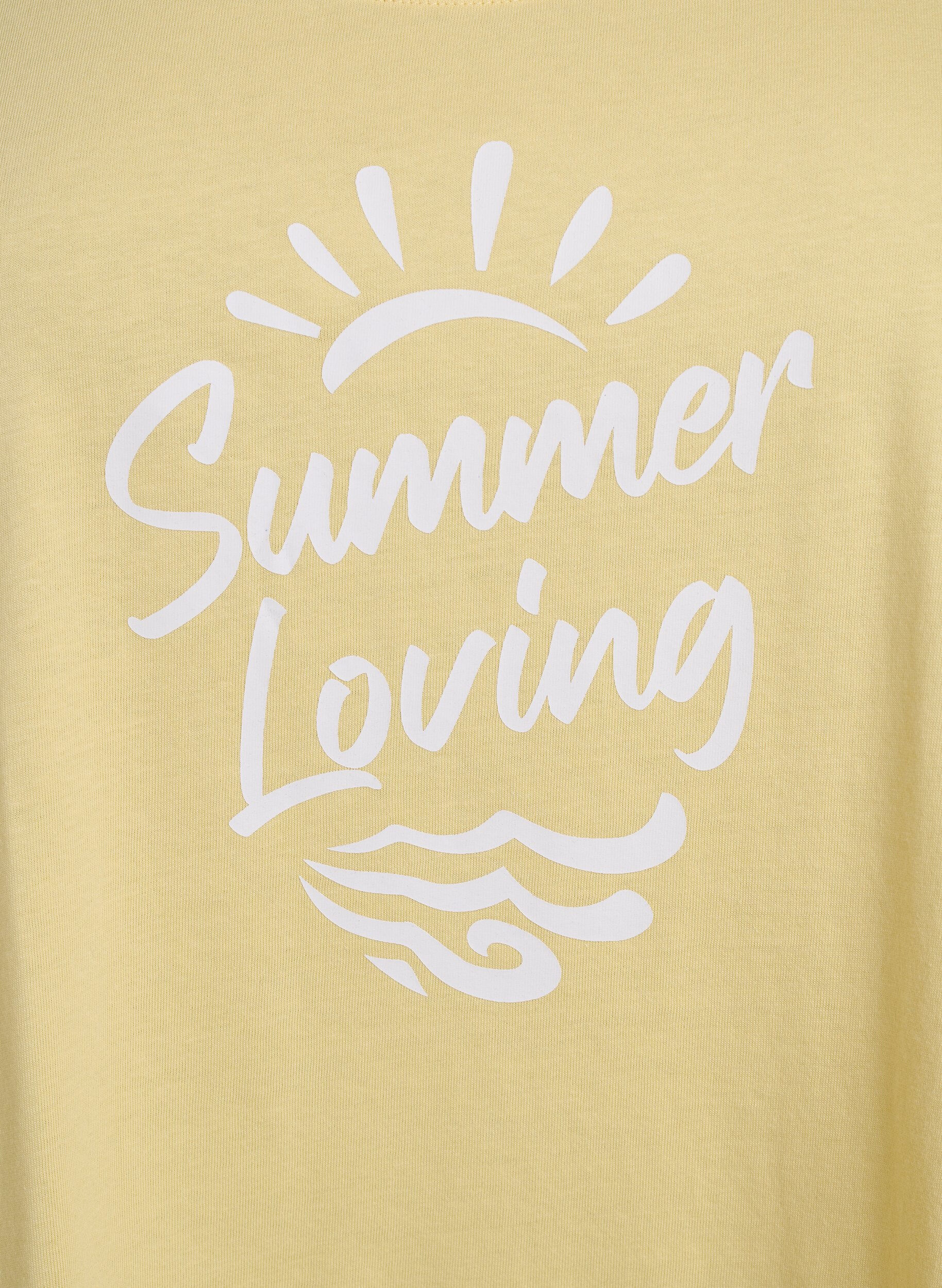 ZizzifashionCotton top with a-shape, Yellow, Packshot image number 2