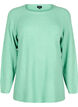 Knitted blouse with round neck, Light G. Green Mel., Packshot image number 0