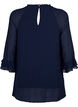 Blouse with asymmetric hem and 3/4 sleeves, Navy Blazer, Packshot image number 1