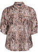 Loose shirt with animal print and chest pockets, Brown, Packshot image number 0