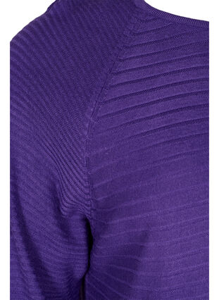 Knitted blouse with round neckline, Ultra Violet, Packshot image number 3