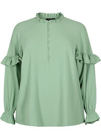 Blouse with ruffles and buttons