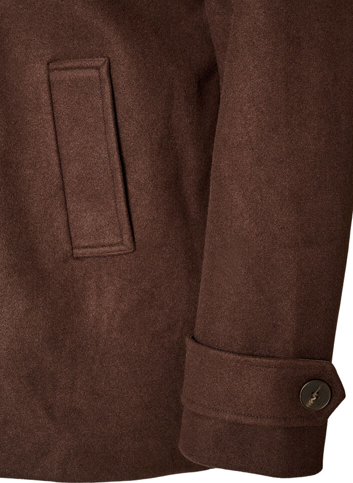 Short coat with double-breasted button closure, Brown, Packshot image number 3