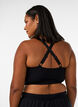 Seamless ribbed sports bra, Black, Model image number 2