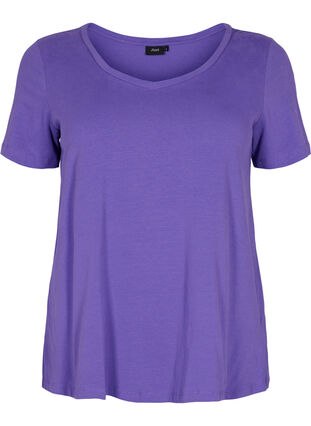Basic plain cotton t-shirt, Ultra Violet, Packshot image number 0