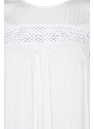 viscose dress with lace detail, Off White, Packshot image number 2